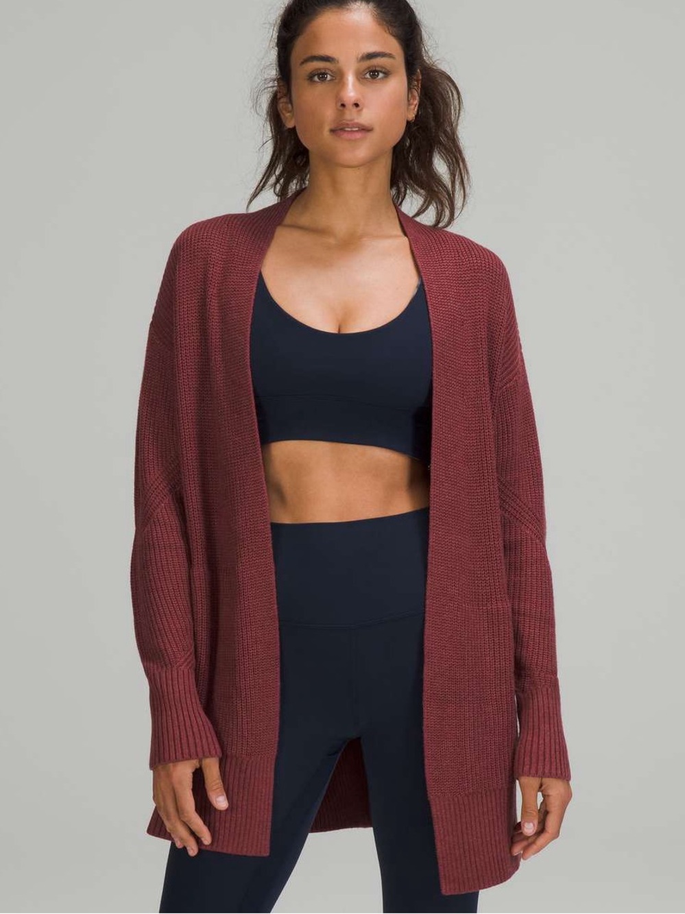 Lululemon Cashlu™ Sweater Wrap Heathered Mulled Wine L